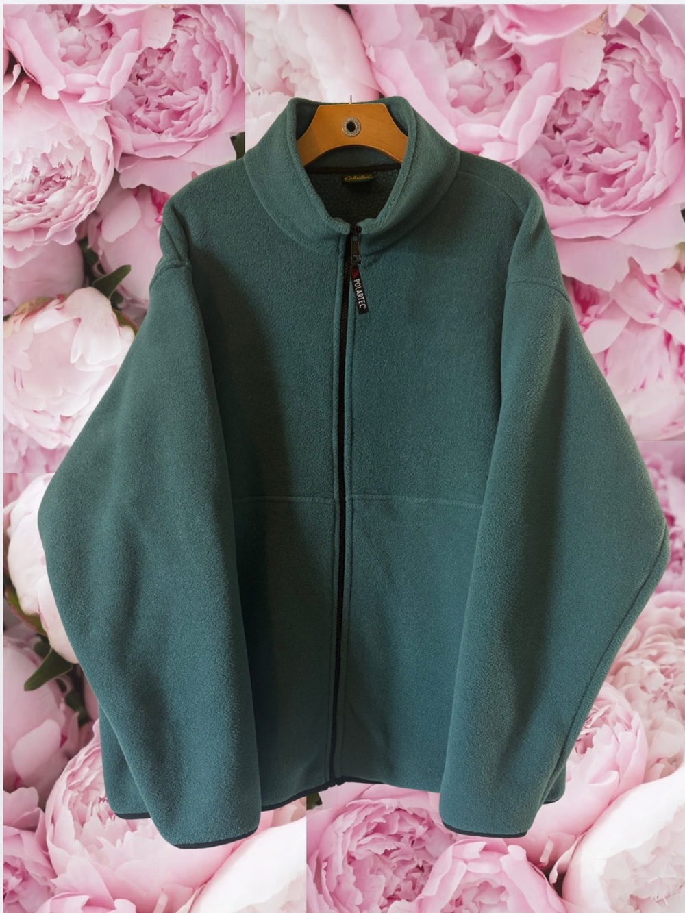 Cabela's Polartec Teal Fleece Jacket Polyester Outdoor Hiking 2XL
